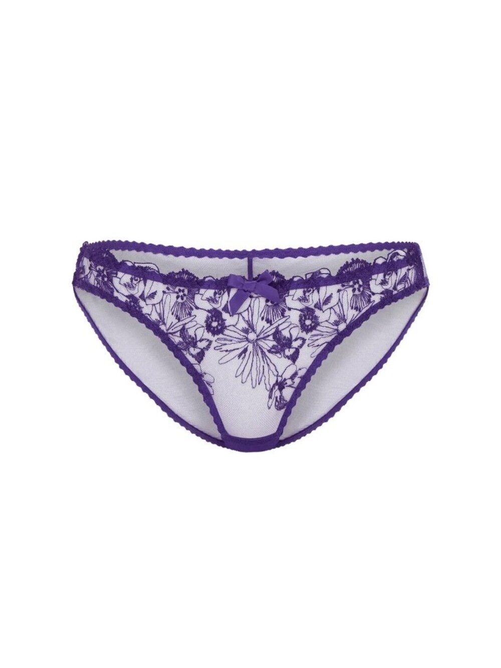 Agent Provocateur Jayce Full Brief Purple US 4 UK 8 Floral Embroidered - NWT